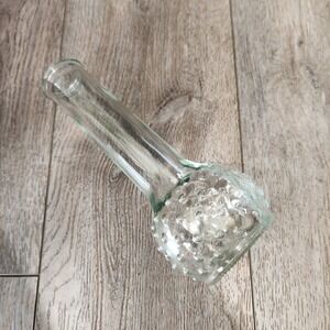 Vintage clear hobnail glass flower stem vase‎